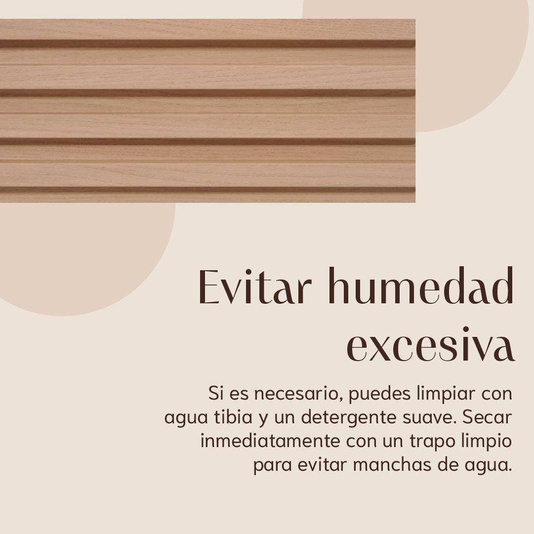 Consejo sobre evitar humedad excesiva en el lambrín